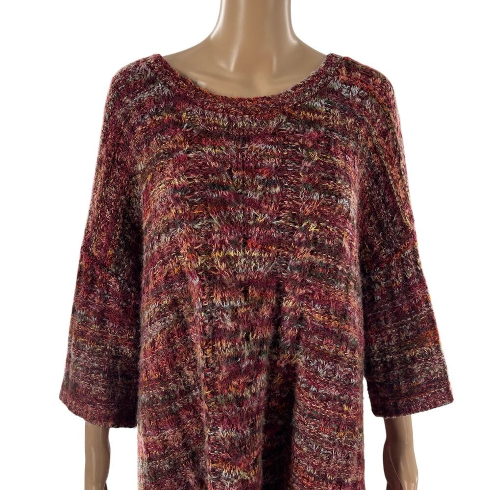 Peruvian Connection Red Multi Color Knit Pullover… - image 3
